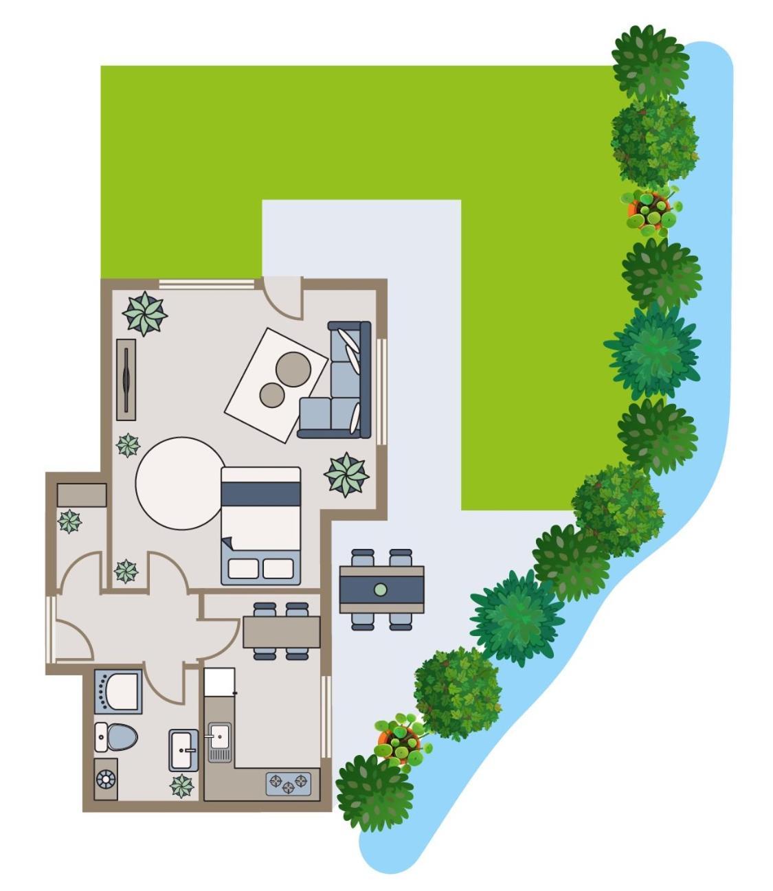 Studio-Apartment Mit Garten, Parkplatz & Kueche Offenburg Dış mekan fotoğraf